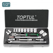 Toptul 18 PCS 1/2 DR. 6PT Socket Set x