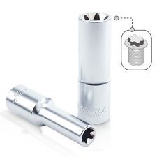 Toptul 1/2 x E12 Deep Star Sockets Satin Chrom