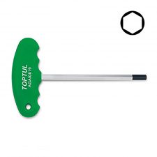 Toptul 8 x 150 (L1) x 190 (L2) mm T Type Hex Key Wrench Satin Chrome