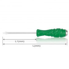 Toptul 1.2 x 6.5 x 100 L1 mm Go Through Slotted Impact Screwdrivers