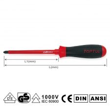 Toptul PHOx75 L1 mm insulated phillips screw drivers