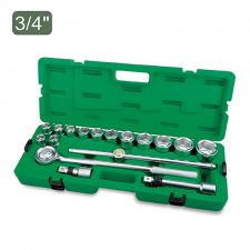 Toptul 17Pcs Professional Grade 3/4" DR. Flank Socket Set