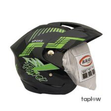 H.H.CO Flash Black And Green Helmet