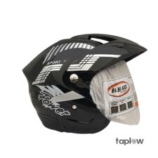 H.H.CO Flash Black And Silver Helmet