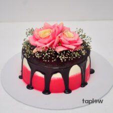 Pink Rose Chocolate Cake