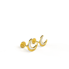 Crescent Moon Earrings 0.95g - 18KT Solid Gold