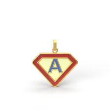 Superman 'A' Pendant 1.2 g - 18KT Solid Gold