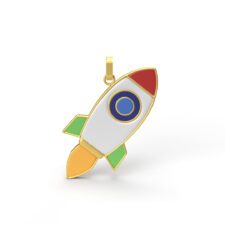 White Rocket Pendant 1.4g - 18KT Solid Gold