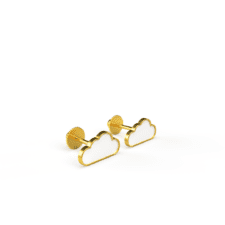 White Cloud Earrings 1.15g - 18KT Solid Gold