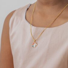 White Unicorn Pendant 1.65g - 18KT Solid Gold