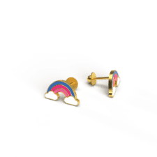 Rainbow Earrings 1.35g - 18KT Solid Gold