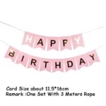 Pink 'HAPPY BIRTHDAY' paper bunting banner (card-style)