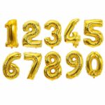 Gold foil number balloons set product photo