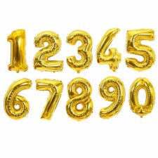 Gold foil number balloons set product photo