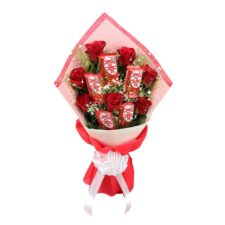 Kit Kat Chocolate With Red Rose Bouquet