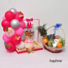 Square Pinewood Tray Hamper