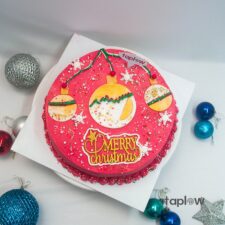 Red Frosted Christmas Cake