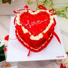 Ribboned Love Heart Cake - 1 Kg