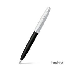 Sheaffer 100 9313 Ballpoint Pen Black And Brushed Chrome With Chrome Plated Trim