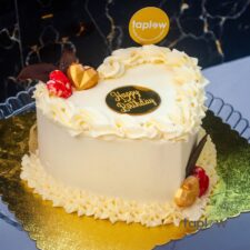 White Heart Birthday Cake - 1 Kg