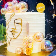 Minimalist Art Lady Face Cake - 1.5 Kg