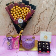 Lavender Heart and Chocolate Gift Set