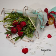 Golden Flame Romance Rose Bouquet