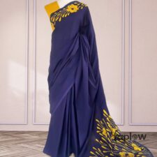 Golden Petal Batik Saree