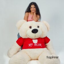 Life Size Bear with Giant Fluffy Red Tee