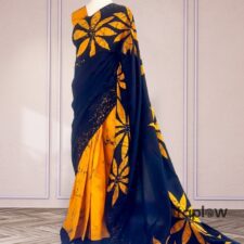 Sunflare Bloom Batik Saree