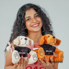 White Grad Pup – Graduation Plush Toy