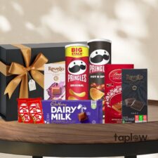 Snack & chocolate gift hamper with Pringles and Cadbury