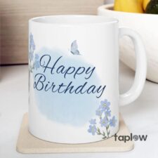 Blue Hues & Birthday Wishes Mug