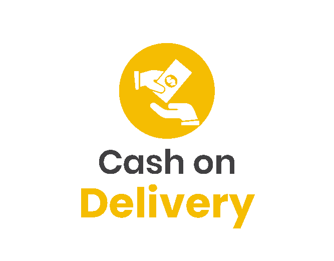 Cash on delivery icon with hand and cash graphic